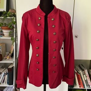 NWOT Modcloth crimson military inspired blazer